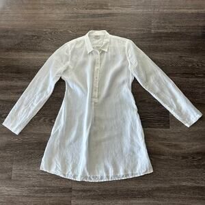 Pauw Amsterdam Sheer‎ Ramie Button Front Shirt Tunic White